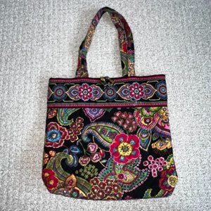 Vintage Vera Bradley Black/Pink Floral Tote